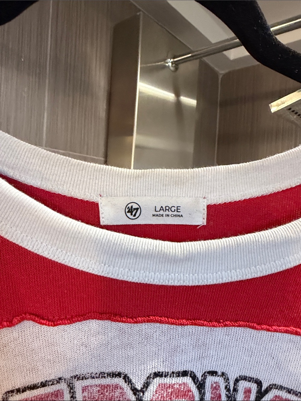 47 Brand San Francisco Long Sleeve Tee in Red, White & Black - Picture 2 of 3